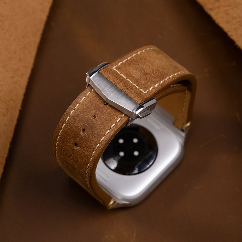 Luxury Watch Apple Bands - 高級レザー製スポーツバンド Apple Watch Ultra 11 10