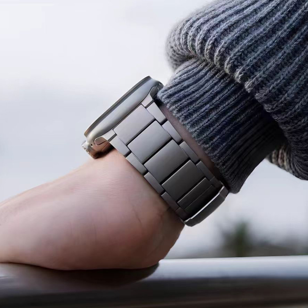 Luxury Watch Apple Bands - Apple Watch用チタンビジネスストラップ,高級金属バンド,iwatch用,ウルトラ2/1, 49mm,シリーズ10, 9, 8, 7,