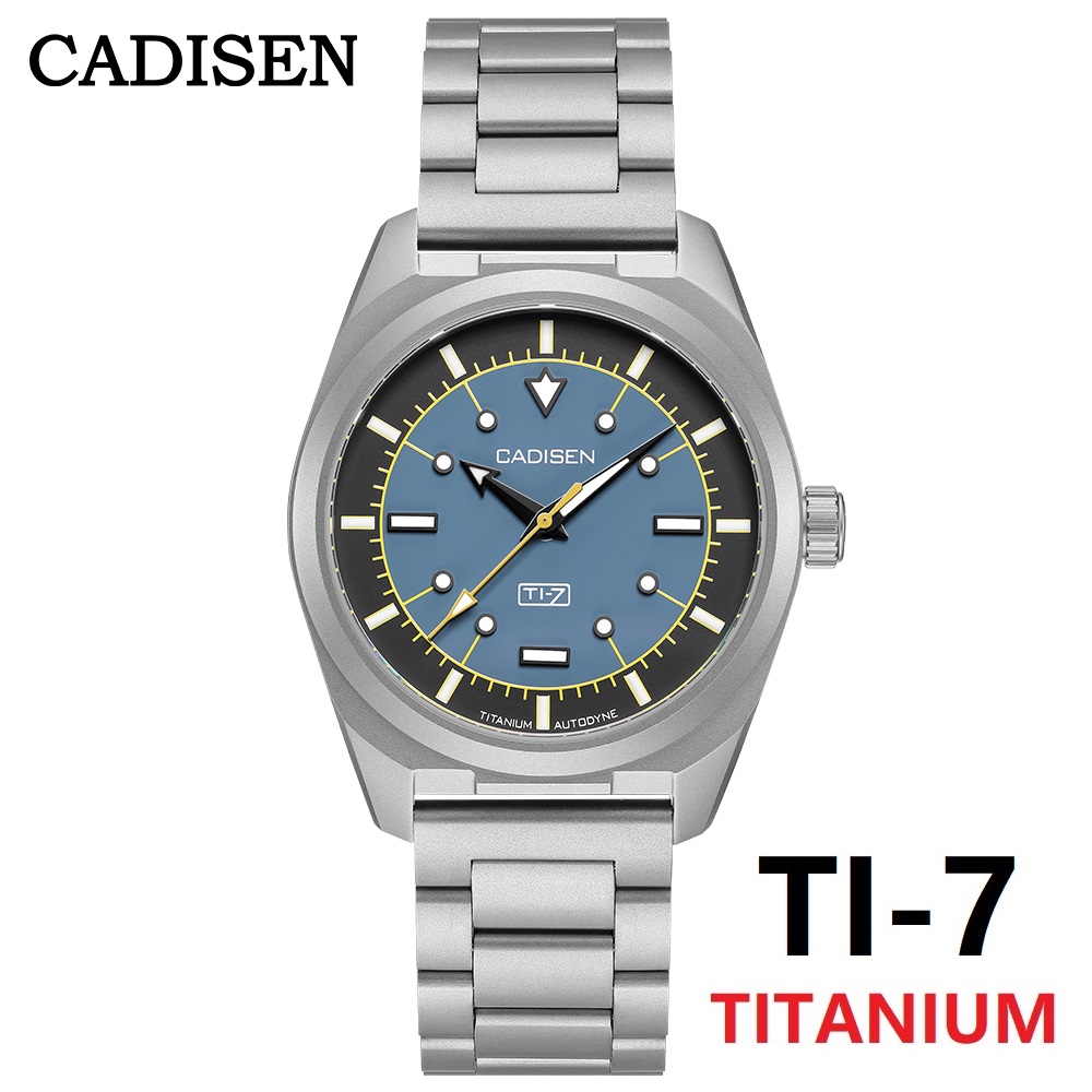 Titanium Sport Watch - CADISEN TI-7 オートダイン チタンストラップ自動機械式時計男性腕時計 MIYOTA 8215