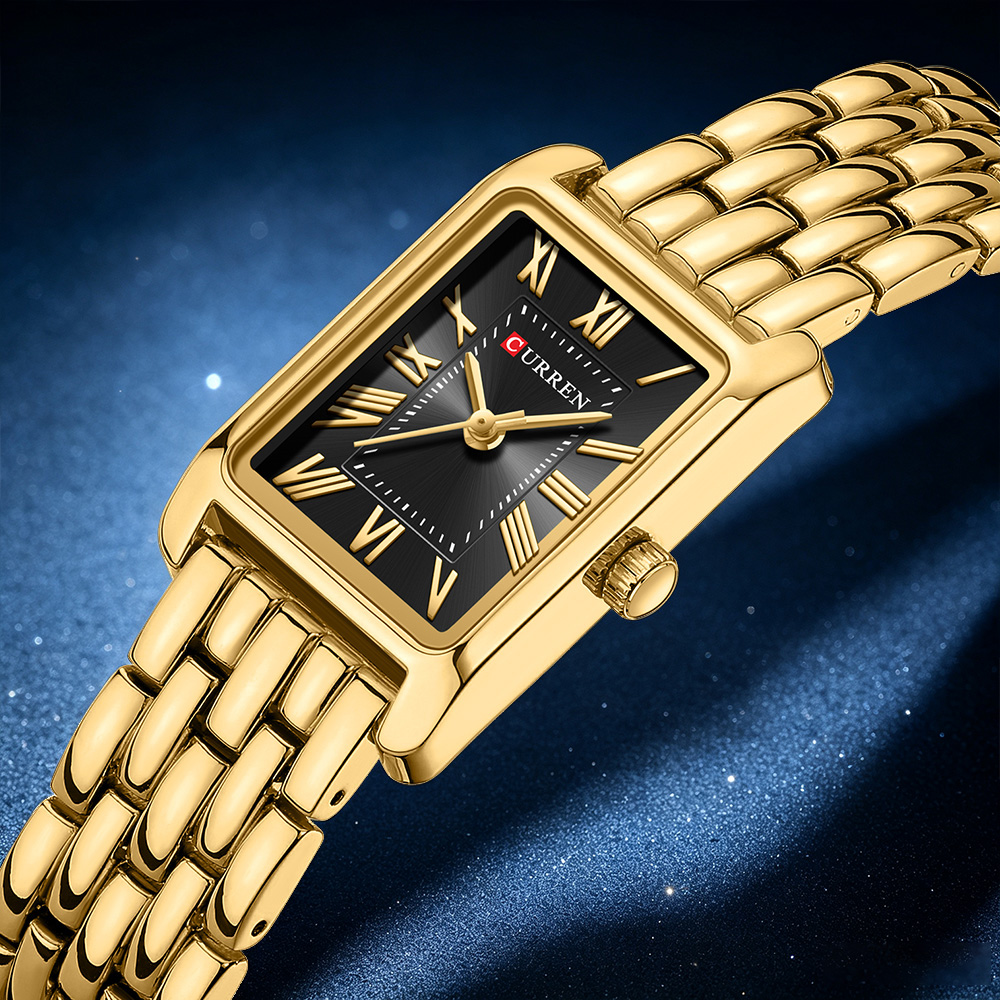 Luxury Watch Square - CURREN 高級レディースファッションクォーツ腕時計 シンプルなスケール スクエア型 高品質 女性用腕時計
