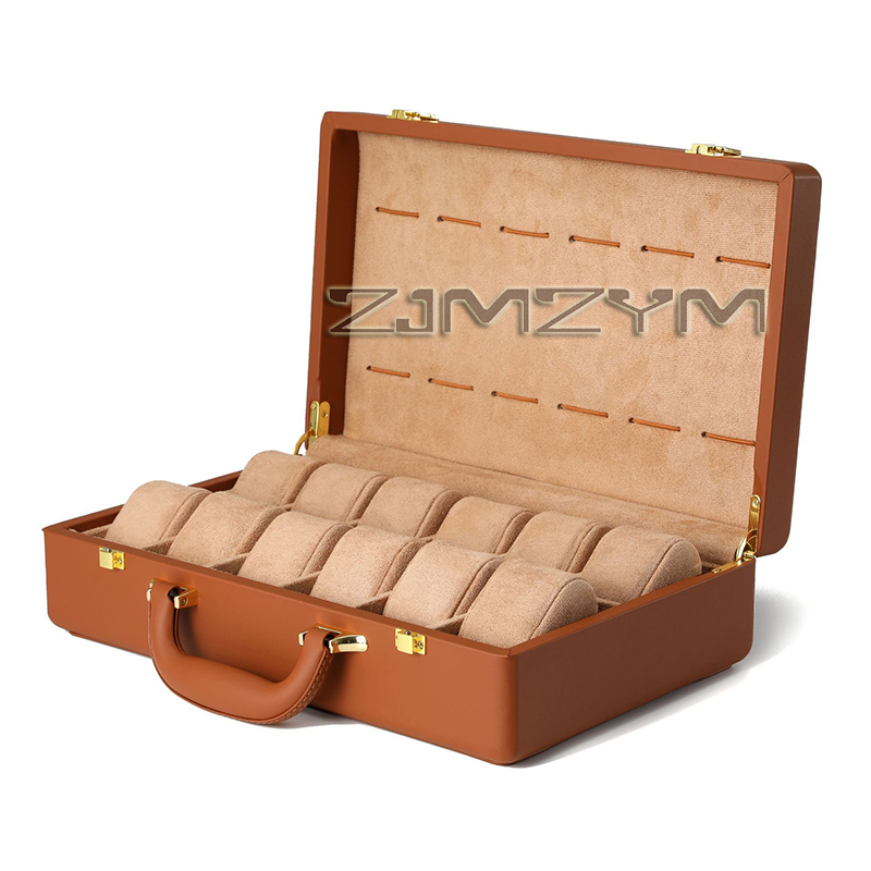 Luxury Watch Travel Case - 12スロット腕時計ボックス メンズ腕時計ケース 旅行用ロレックス収納ボックス オーガナイザー 透明ディスプレイホルダー 高級ギフト