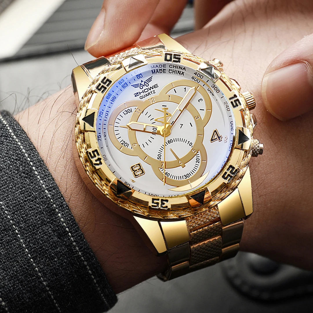 4 個のファッションブルーライトラージダイヤルメンズウォッチ - Luxury Watch Under 20000 のレビューと価格