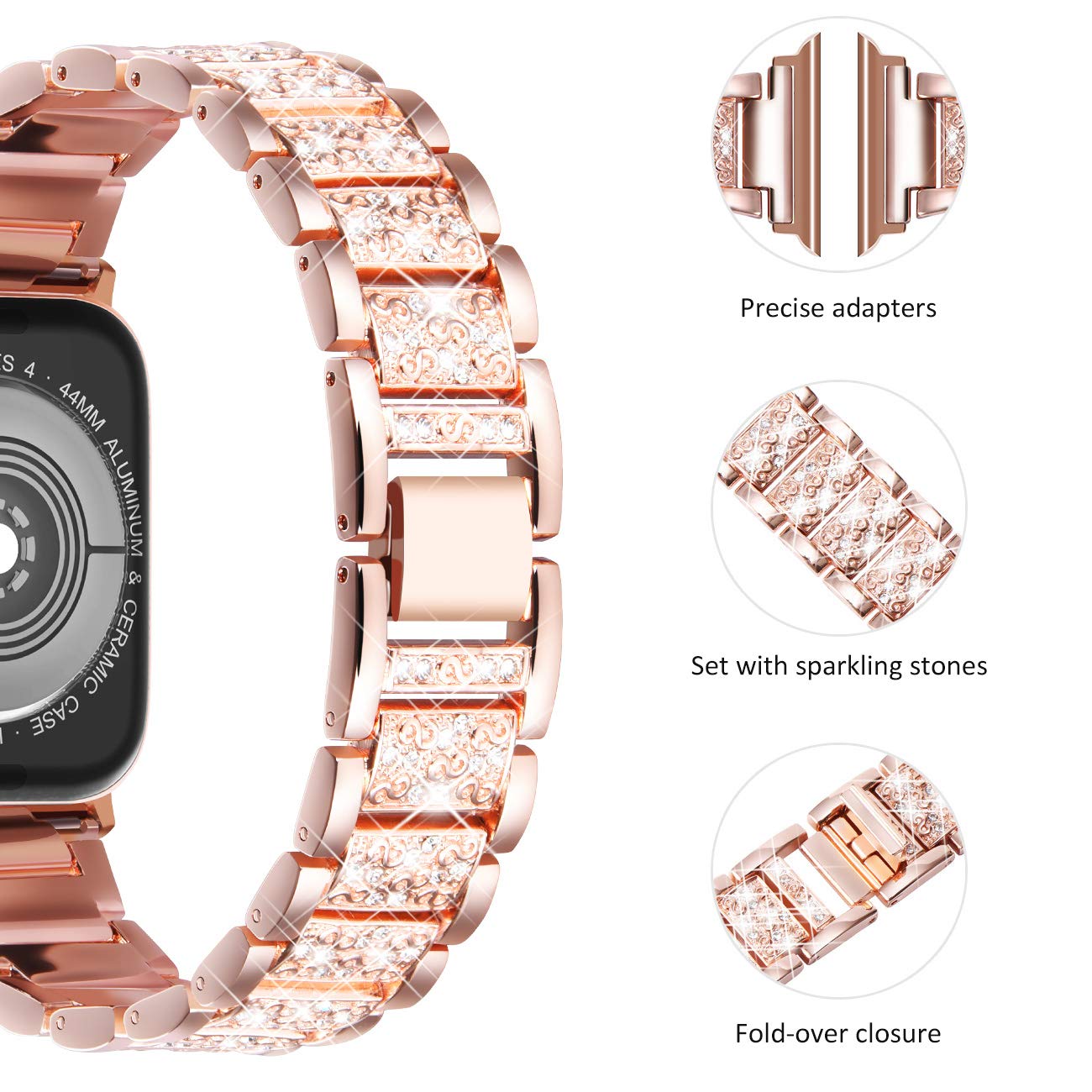 アップルウォッチ用メタルブレスレット,ダイヤモンド,iwat - Luxury Watch Apple Bands のレビューと価格