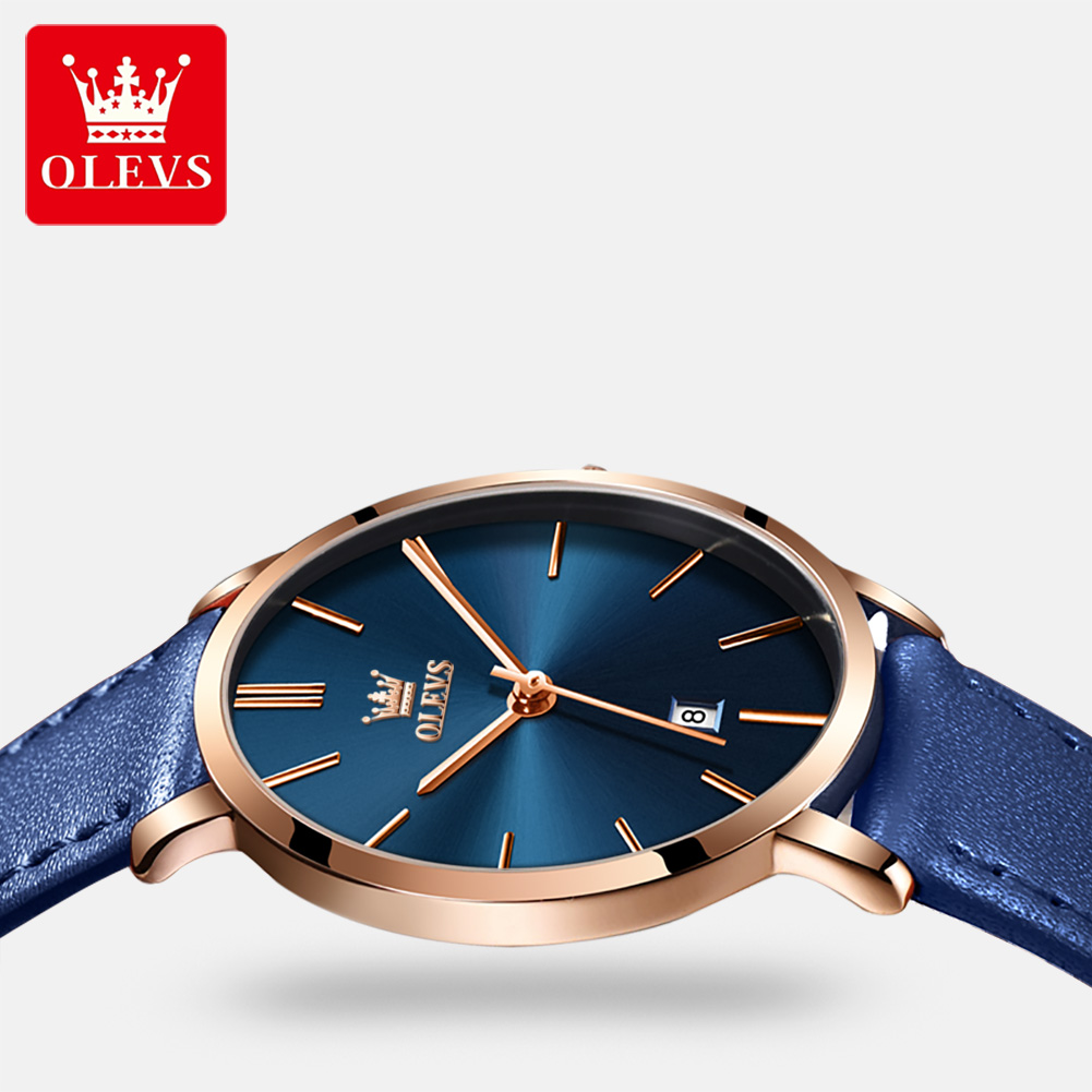 Olevs-女性用超薄型腕時計,防水クォーツ時計,革ストラッ - Luxury Watch With Leather Strap のレビューと価格