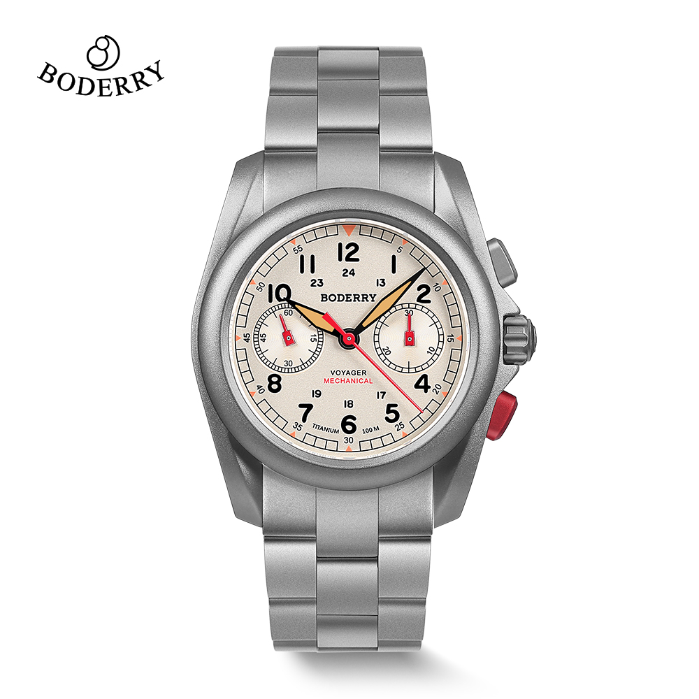 BODERRY メンズ フィールドウォッチ チタン製 機械式 - Titanium Sport Watch のレビューと価格