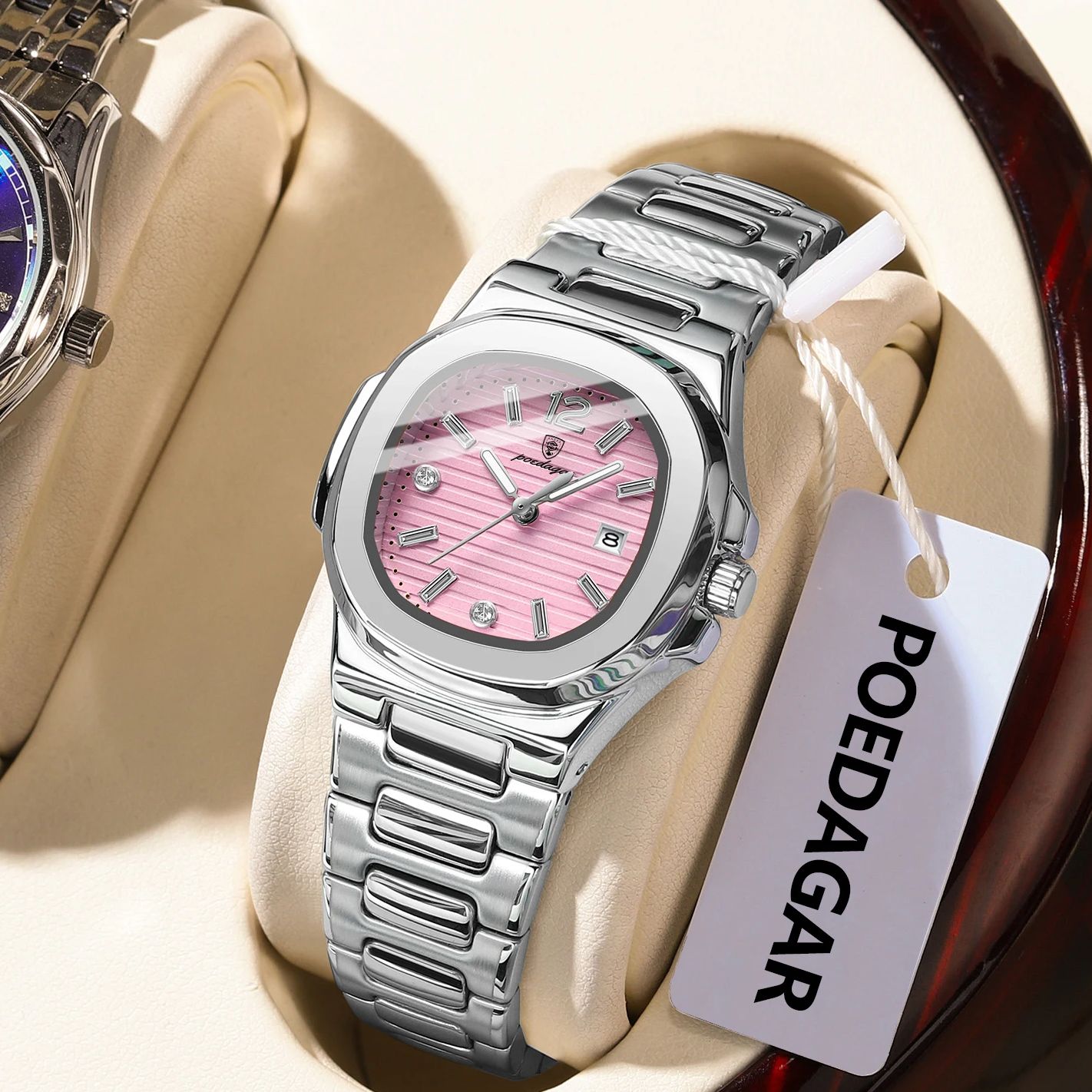 POEDAGARスクエアファッション女性腕時計夜光防水日付レ - Luxury Watch Square のレビューと価格