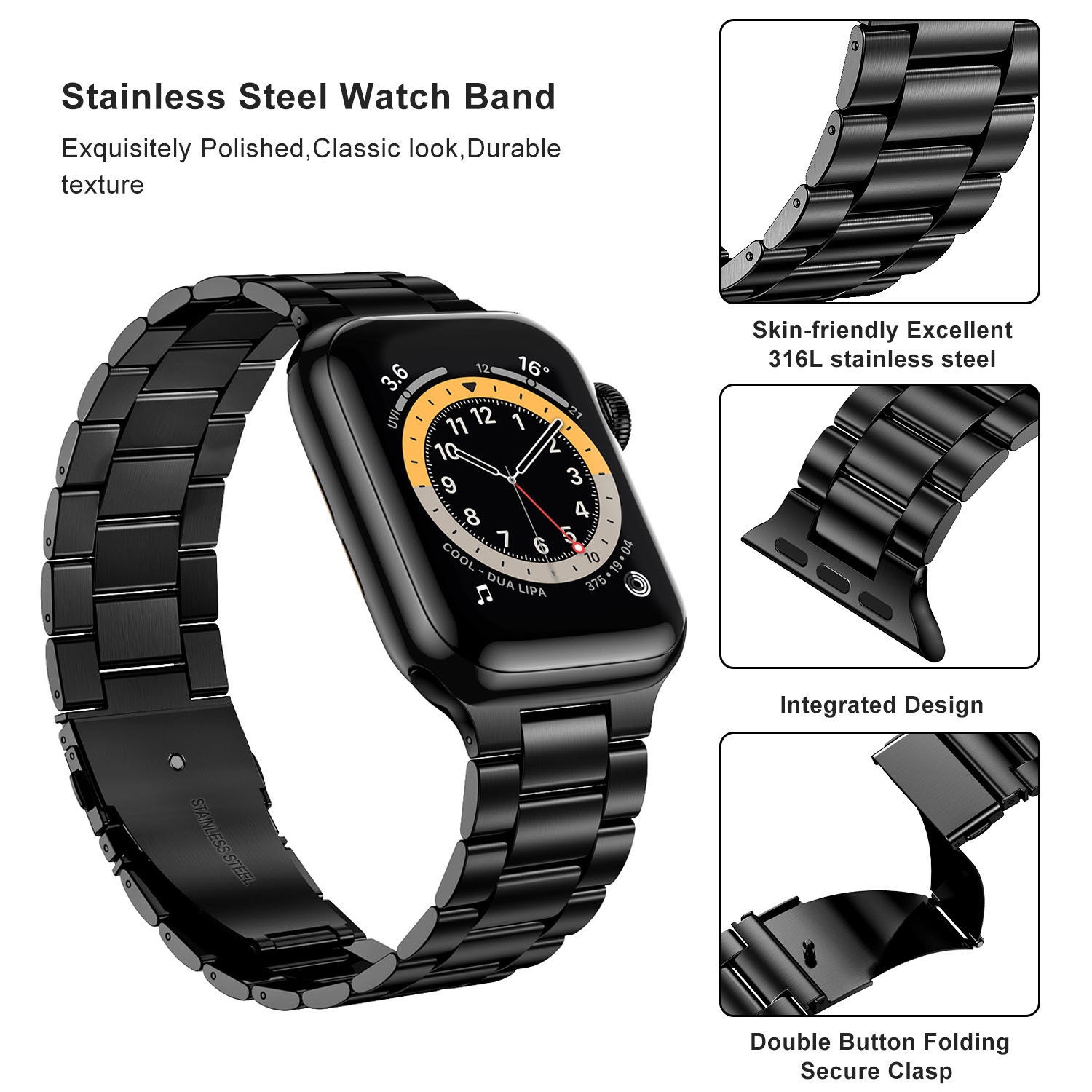 Apple Watch用ステンレススチールストラップ,App - Luxury Watch Apple Bands のレビューと価格