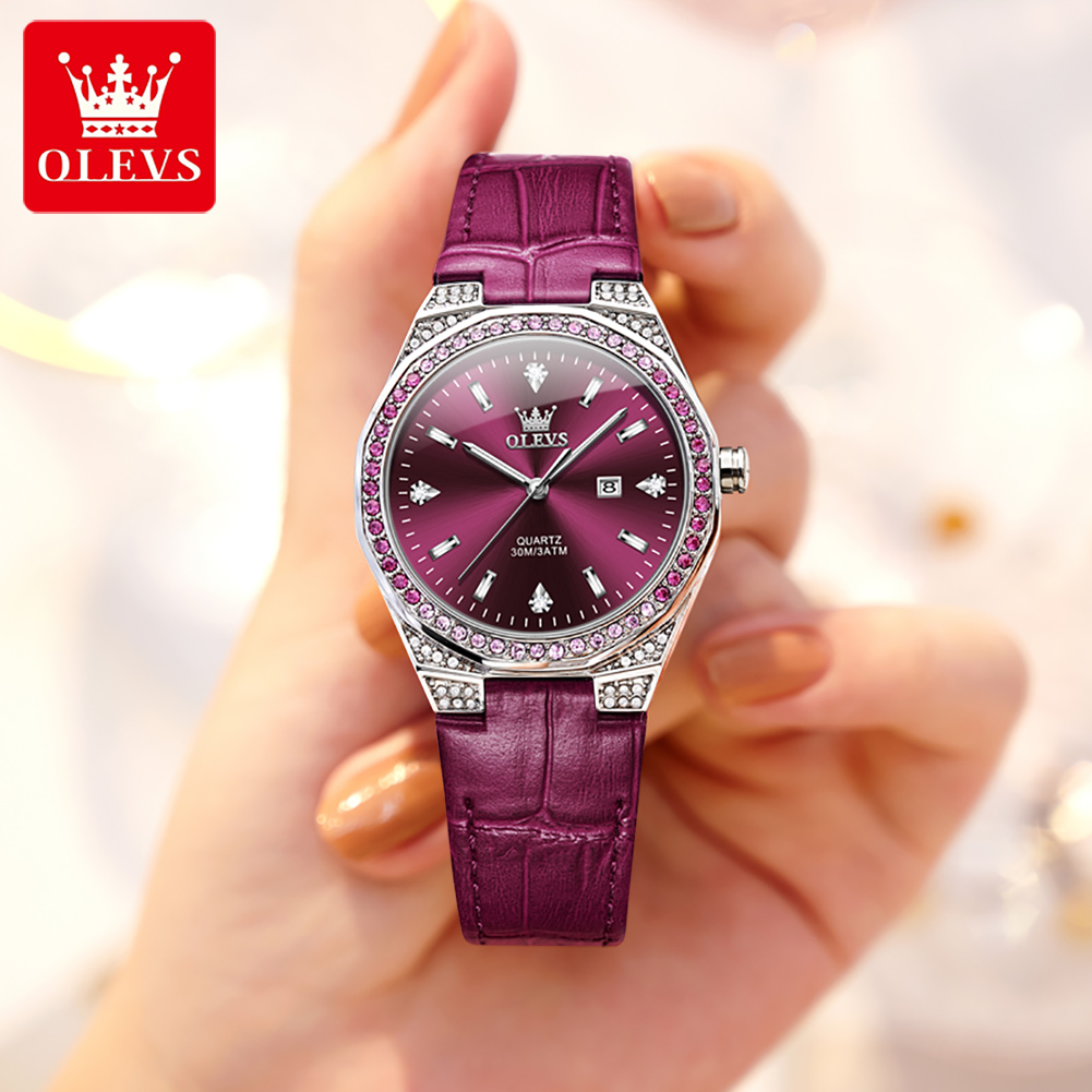 OLEVS オリジナルレディース腕時計ダイヤモンドラップファ - Luxury Watch With Leather Strap のレビューと価格