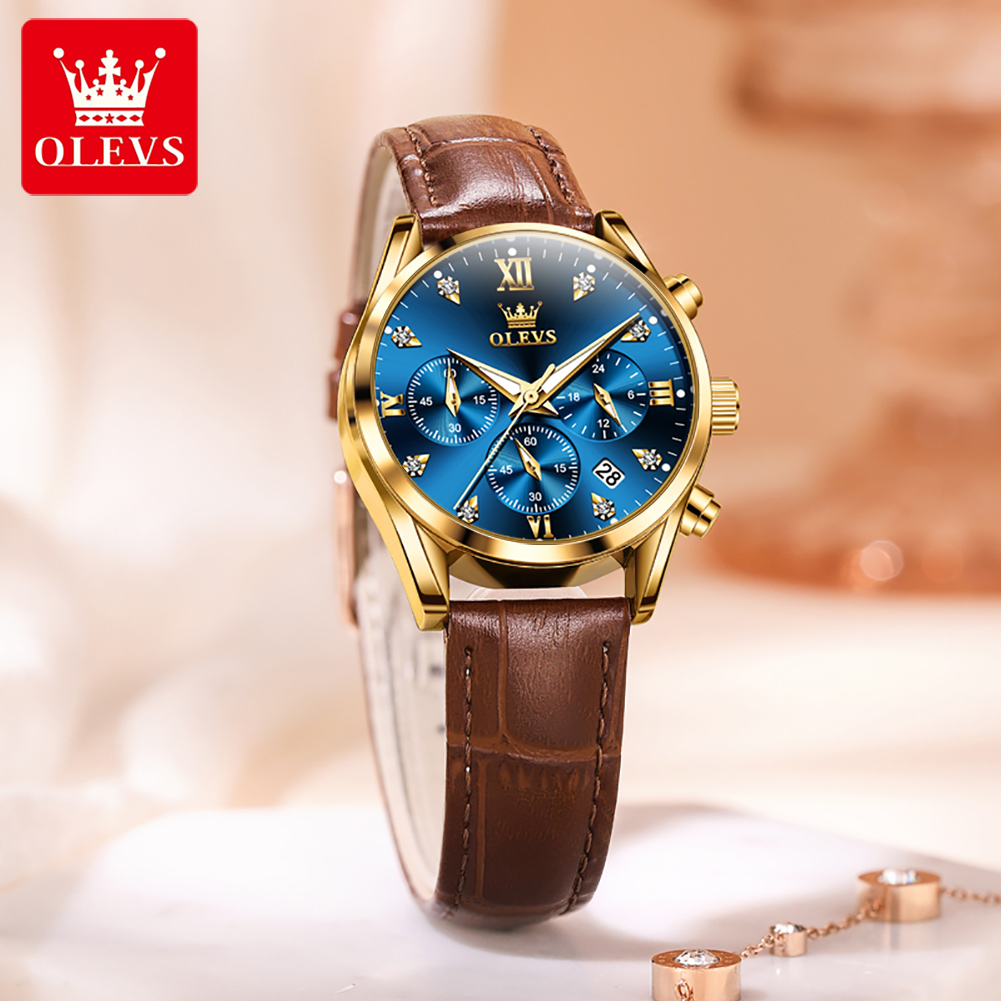 OLEVS 5523 オリジナルブランドの女性の腕時計ファッ - Luxury Watch With Leather Strap のレビューと価格