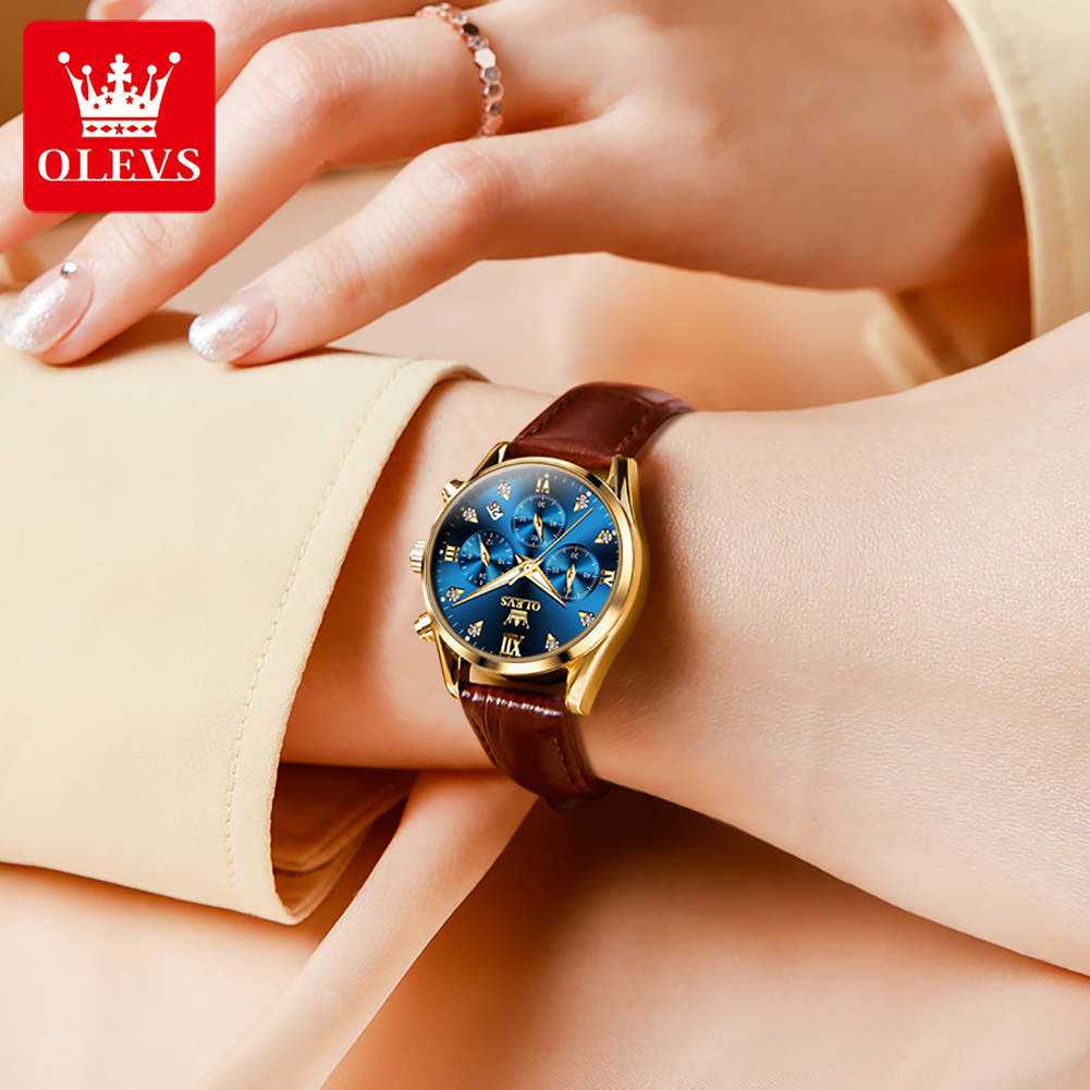 OLEVS 5523 オリジナルブランドの女性の腕時計ファッ - Luxury Watch With Leather Strap のレビューと価格