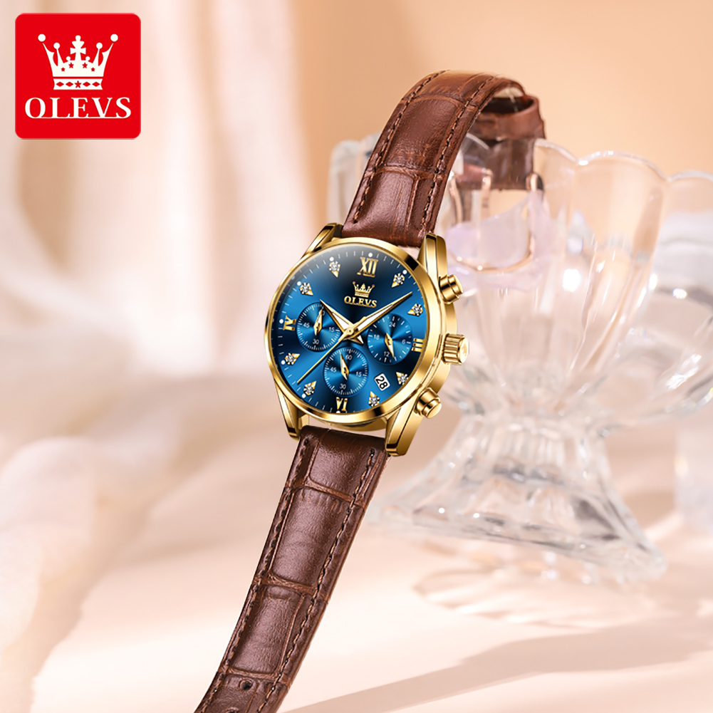 OLEVS 5523 オリジナルブランドの女性の腕時計ファッ - Luxury Watch With Leather Strap のレビューと価格