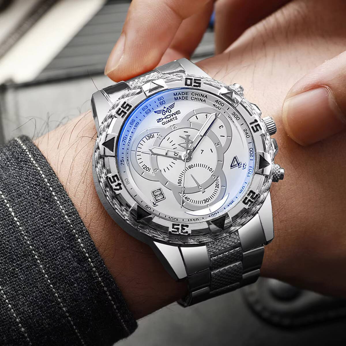 男性用ステンレススチールクォーツ時計,ビジネス,ファッション - Luxury Watch Under 20000 のレビューと価格
