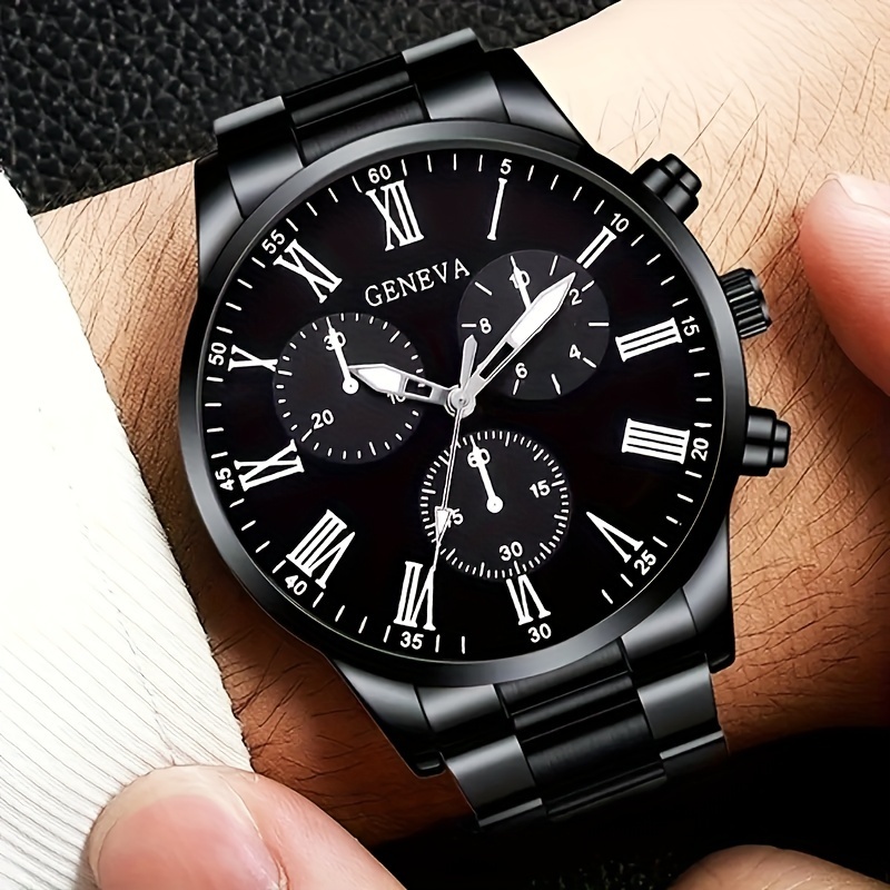 メンズジュネーブウォッチセット 4スタイル 高級クロノグラフ - Luxury Watch Under 20000 のレビューと価格