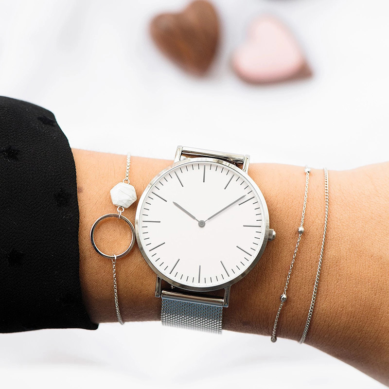 女性用ステンレスメッシュ腕時計,クォーツ腕時計,シンプル,カ - Luxury Watch For Girls のレビューと価格