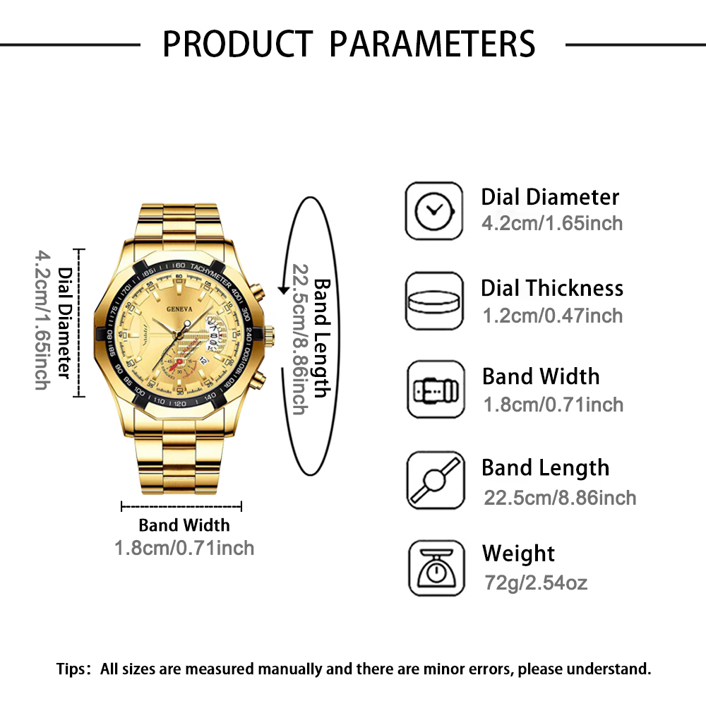4点セットのメンズトレンドクォーツ腕時計とアクセサリー、普段 - Luxury Watch Under 20000 のレビューと価格