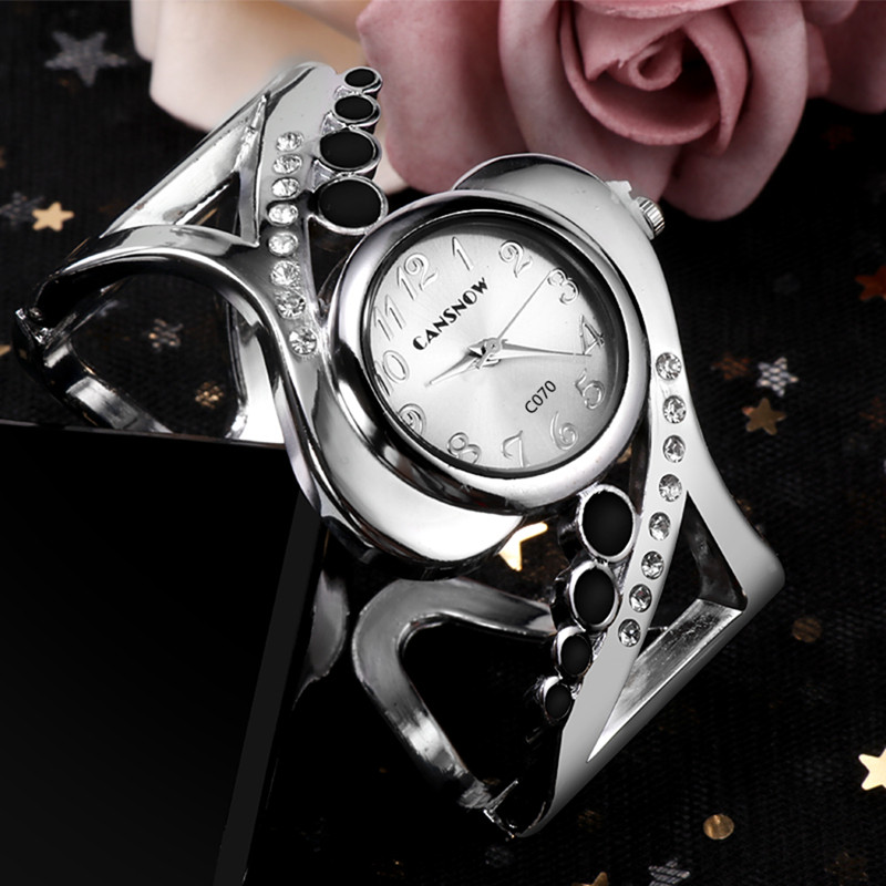 女性バングル腕時計クリスタル高級レディースクォーツ時計女性の - Luxury Watch For Girls のレビューと価格