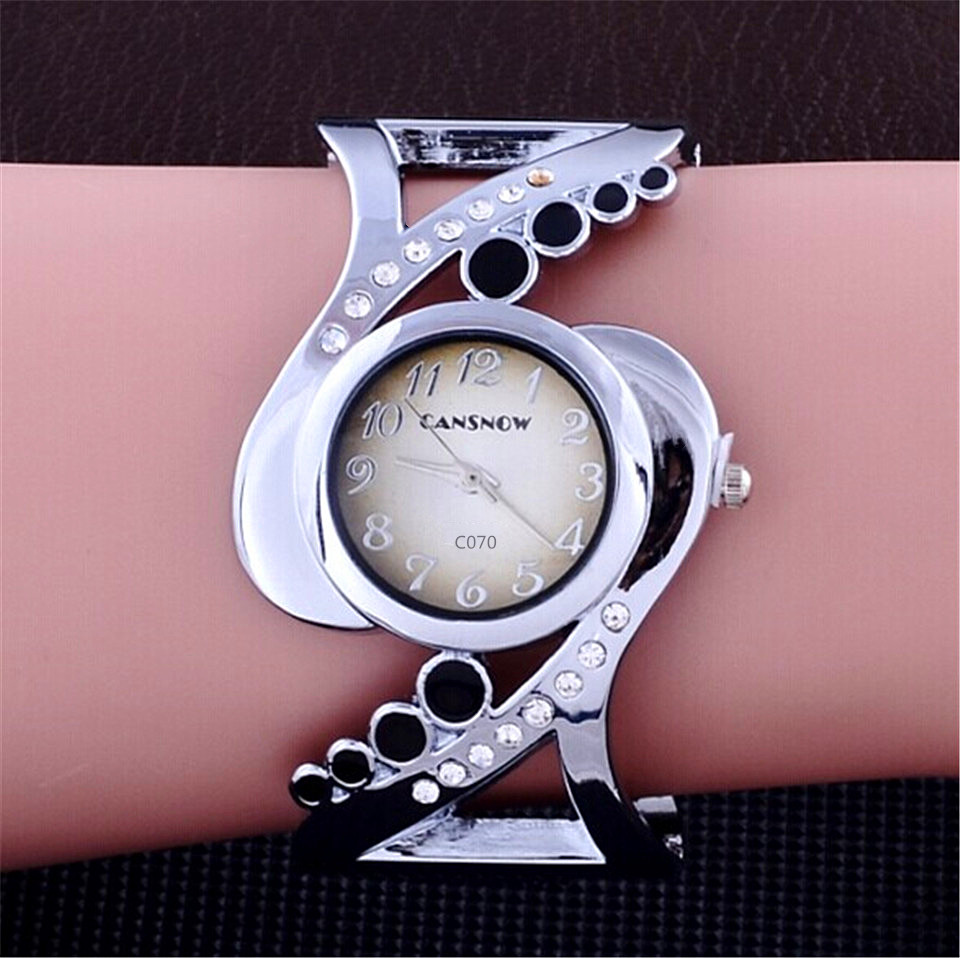 女性バングル腕時計クリスタル高級レディースクォーツ時計女性の - Luxury Watch For Girls のレビューと価格