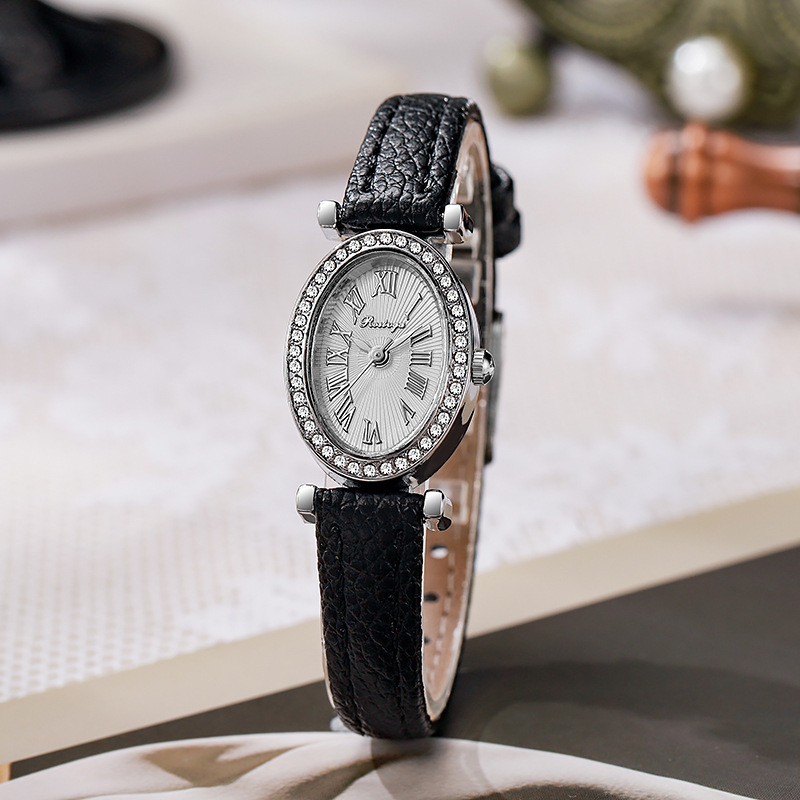 ラグジュアリーウォッチ レディース ファッション オーバルダ - Luxury Watch With Leather Strap のレビューと価格